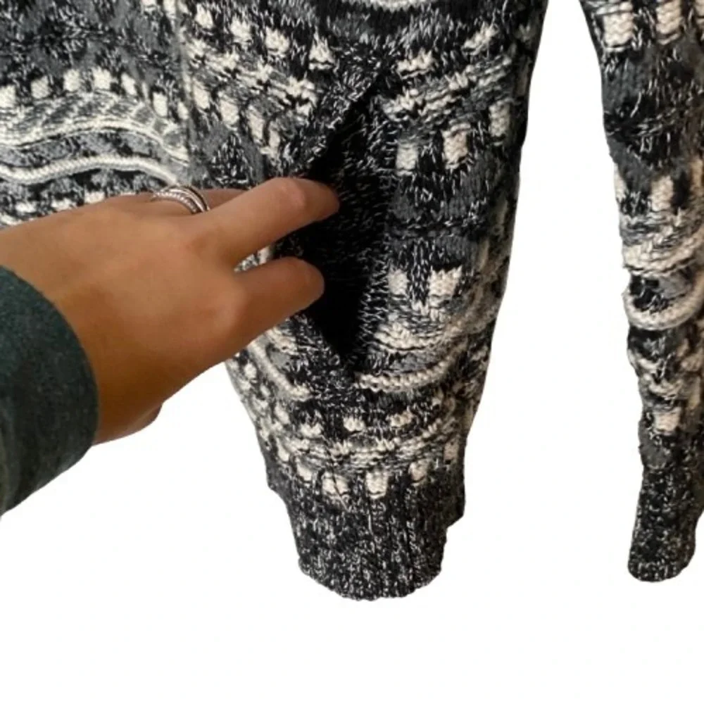 LL Bean Womens Fair Isle Full Zip Cardigan M Cotton Nordic Cabincore Granola